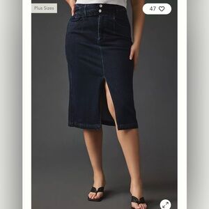 The Arden Double-Waist Midi Skirt by Pilcro